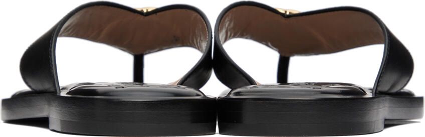 Gucci Black Interlocking G Flat Sandals - Picture 2