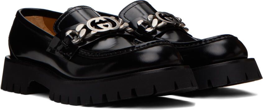 Gucci Black Interlocking G Loafers - Picture 2