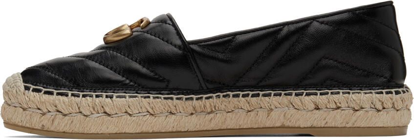 Gucci Black Leather GG Espadrilles - Picture 4