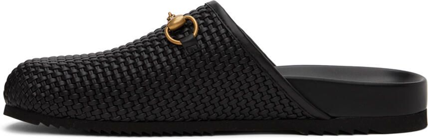 Gucci Black Leather Horsebit Loafers - Picture 3