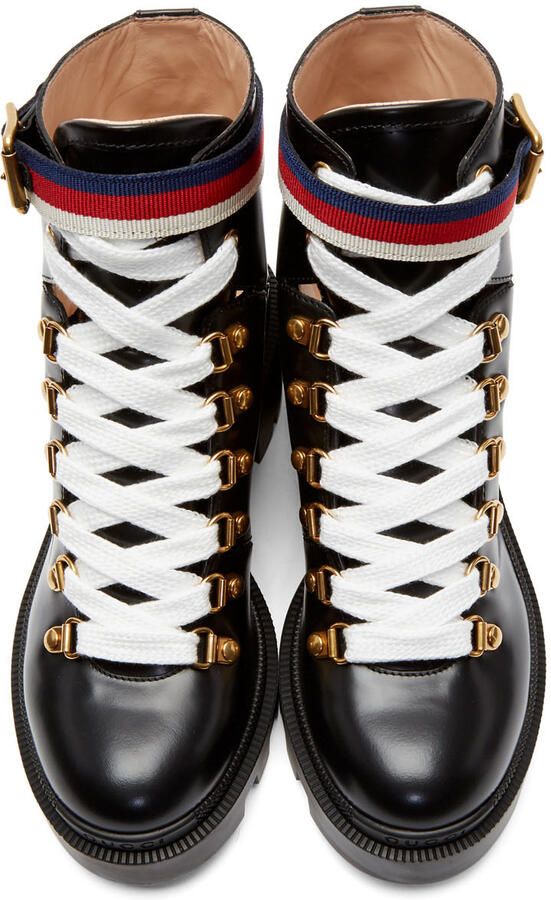 Gucci Black Leather Sylvie Boots - Picture 3