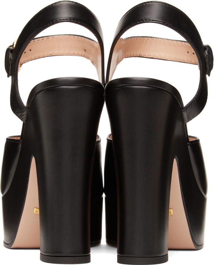 Gucci Black Platform Heeled Sandals