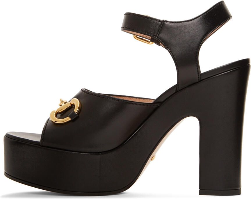 Gucci Black Platform Heeled Sandals - Picture 3