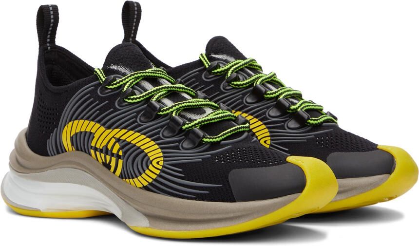 Gucci Black Run Low-Top Sneakers - Picture 2