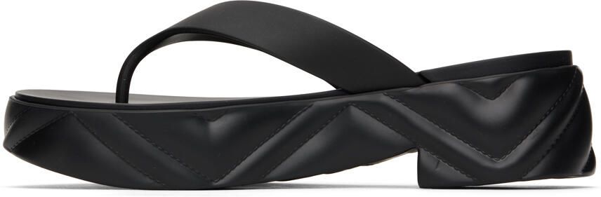 Gucci Black Thong Platform Sandals - Picture 3