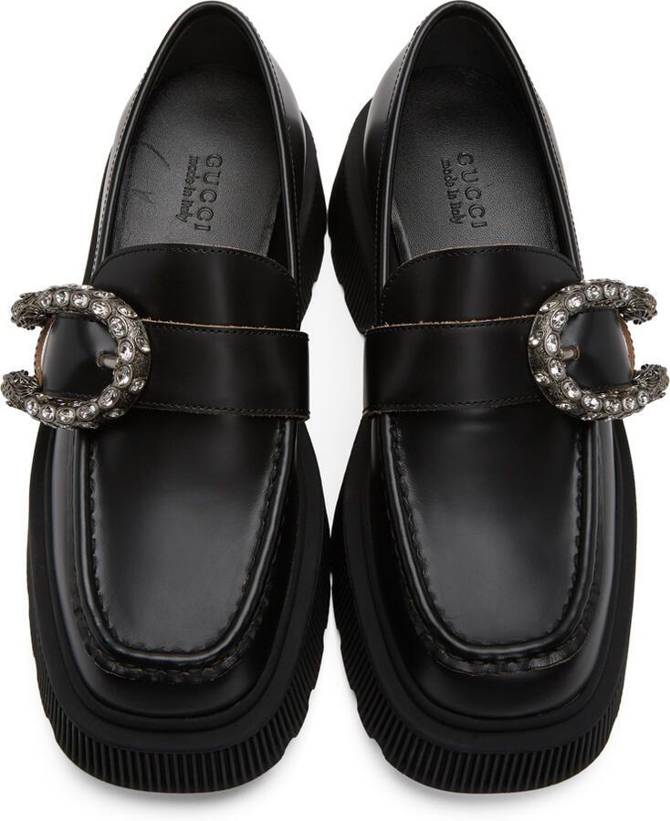 Gucci Black Tiger Head Loafers