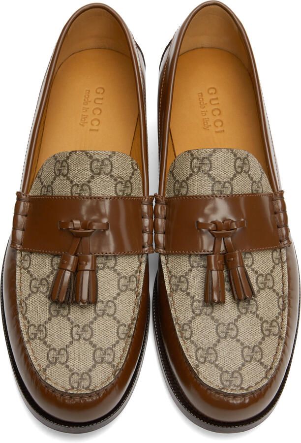 Gucci Brown GG Tassel Loafers