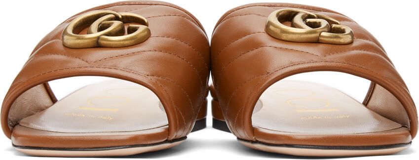 Gucci Brown Matelassé GG Jolie Sandals - Picture 3