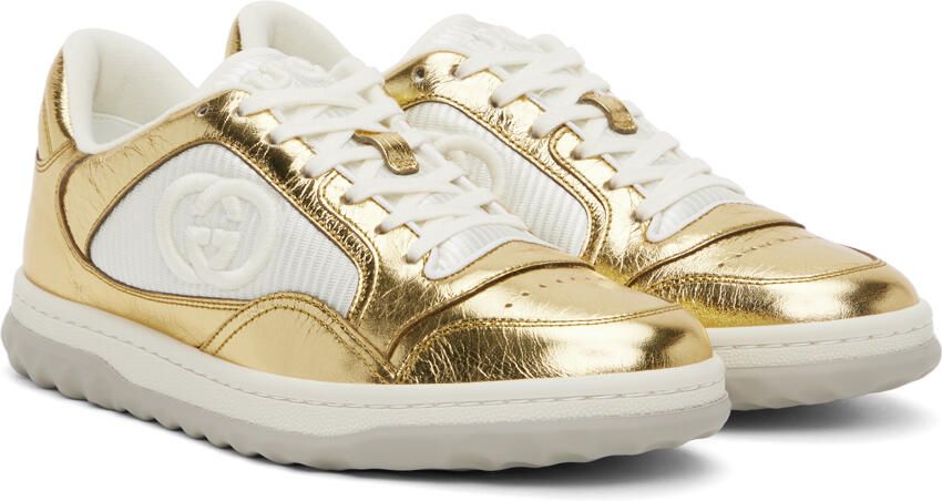 Gucci Gold & White MAC80 Sneakers - Picture 2