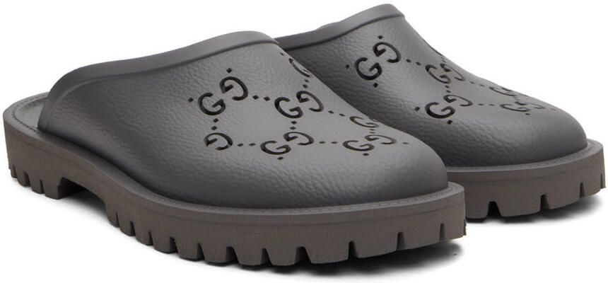 Gucci Gray Rubber GG Loafers