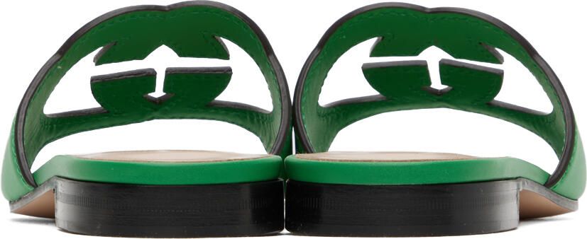 Gucci Green Interlocking G Cutout Sandals
