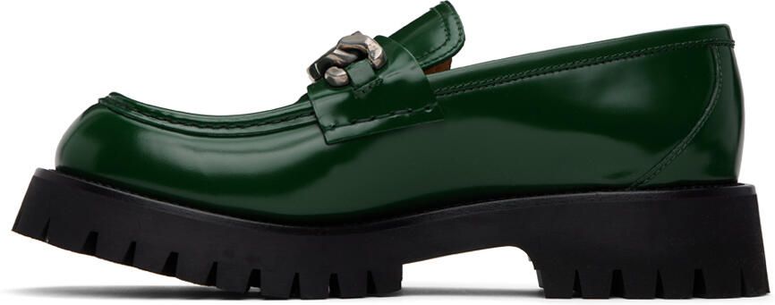 Gucci Green Interlocking G Loafers - Picture 3