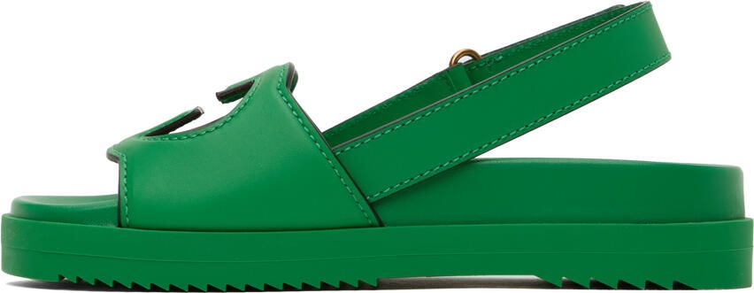 Gucci Green Interlocking G Sandals - Picture 3
