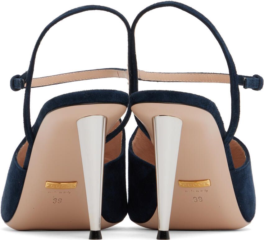 Gucci Navy Blondie Heeled Sandals