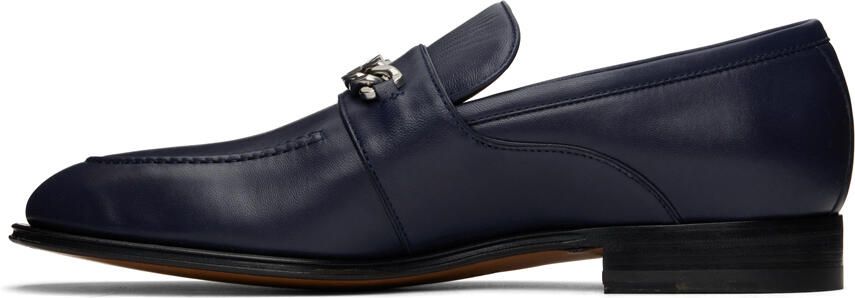 Gucci Navy Interlocking G Loafers - Picture 3