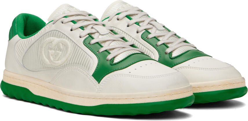 Gucci Off-White & Green MAC80 Sneakers - Picture 2