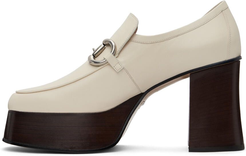 Gucci Off-White Horsebit Platform Loafers - Picture 3