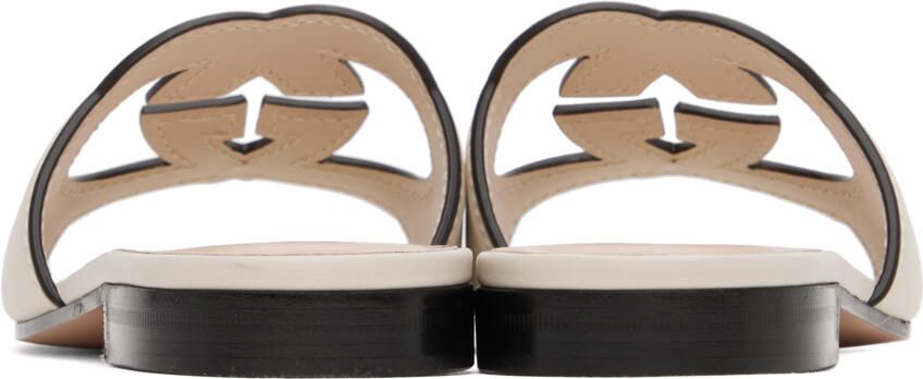 Gucci Off-White Interlocking G Flat Sandals