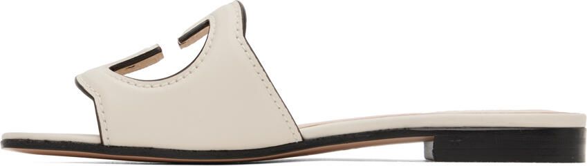 Gucci Off-White Interlocking G Flat Sandals - Picture 4