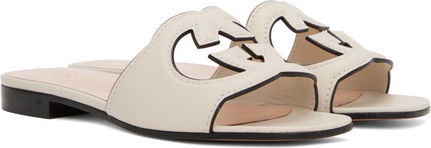 Gucci Off-White Interlocking G Flat Sandals - Picture 2