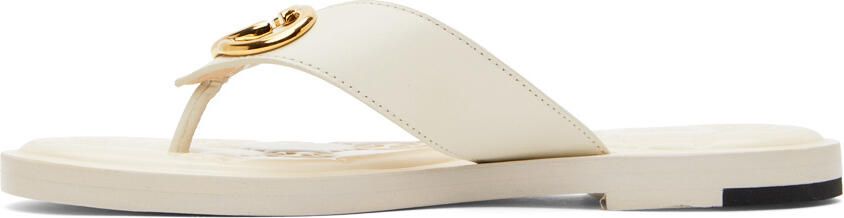 Gucci Off-White Interlocking G Flat Sandals - Picture 4