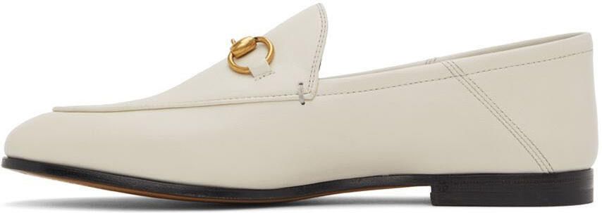 Gucci Off-White Leather Horsebit Loafers - Picture 3