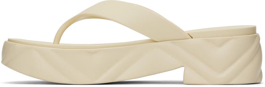 Gucci Off-White Thong Platform Sandals - Picture 3