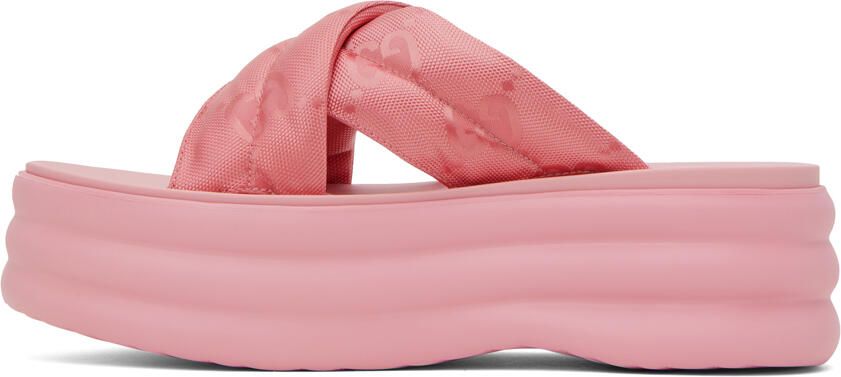Gucci Pink GG Platform Sandals - Picture 3