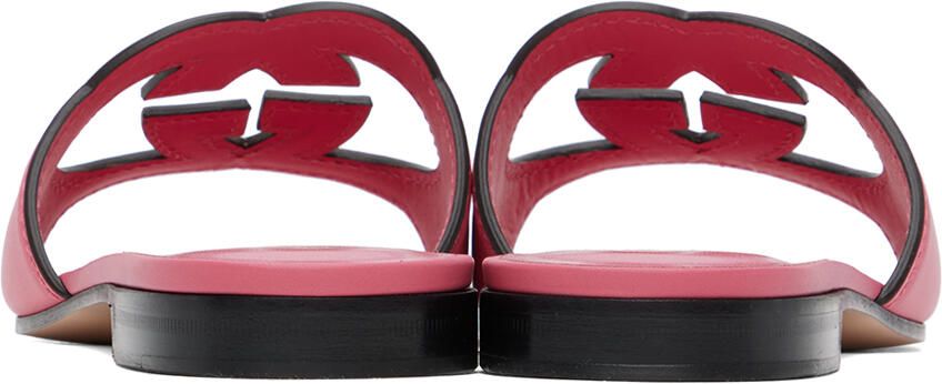 Gucci Pink Interlocking G Cutout Sandals