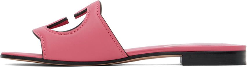 Gucci Pink Interlocking G Cutout Sandals - Picture 4
