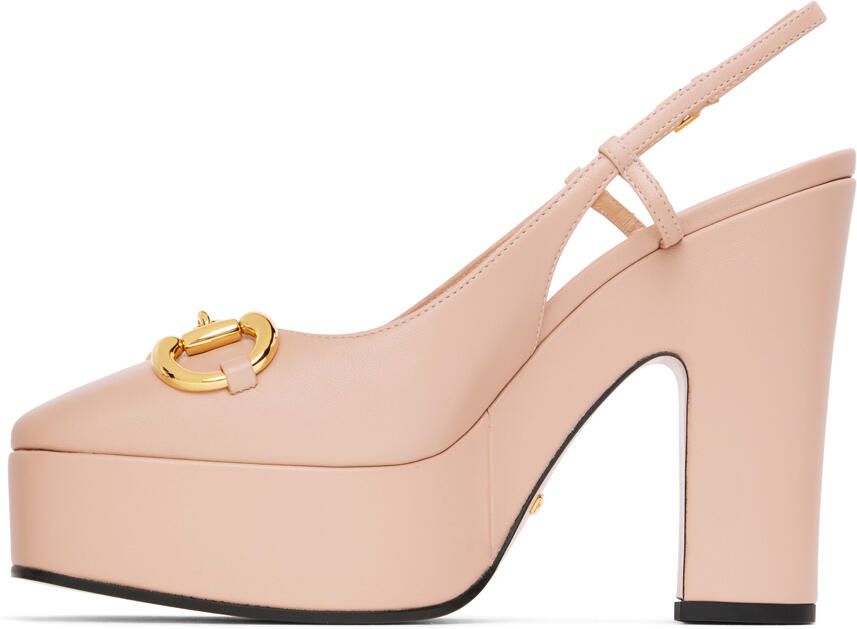 Gucci Pink Leather Pump Heels - Picture 3