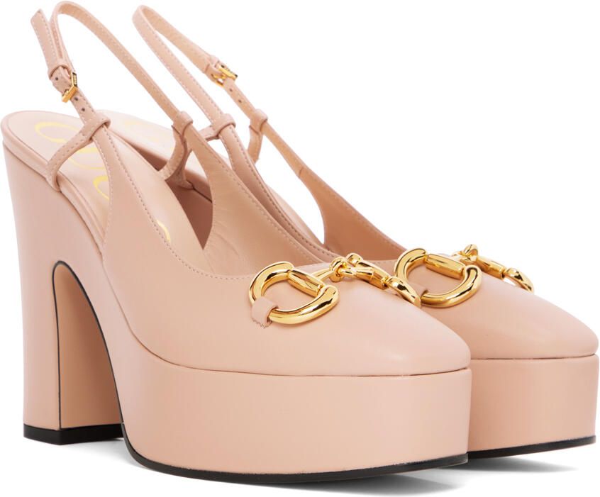 Gucci Pink Leather Pump Heels - Picture 2