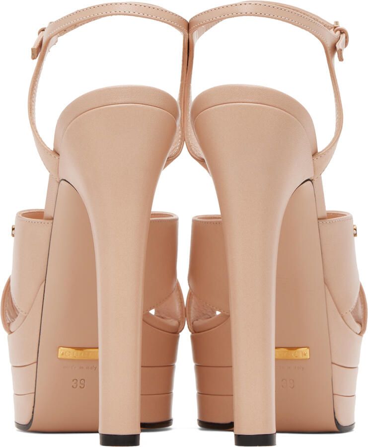 Gucci Pink Platform Heeled Sandals - Picture 2