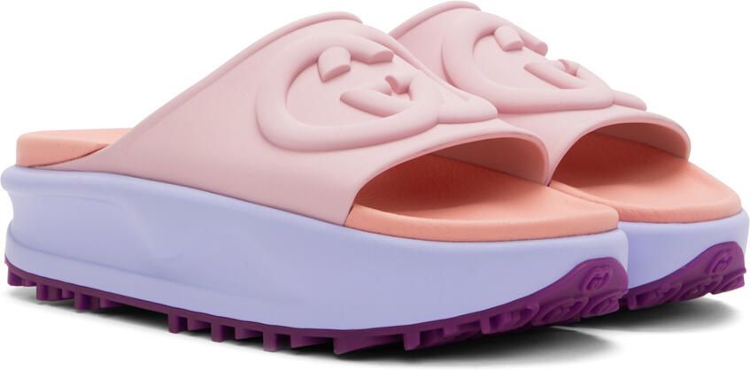 Gucci Purple & Pink Rubber Sandals - Picture 2