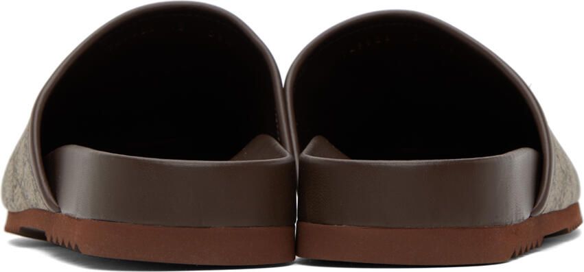 Gucci Taupe GG Horsebit Slippers - Picture 1