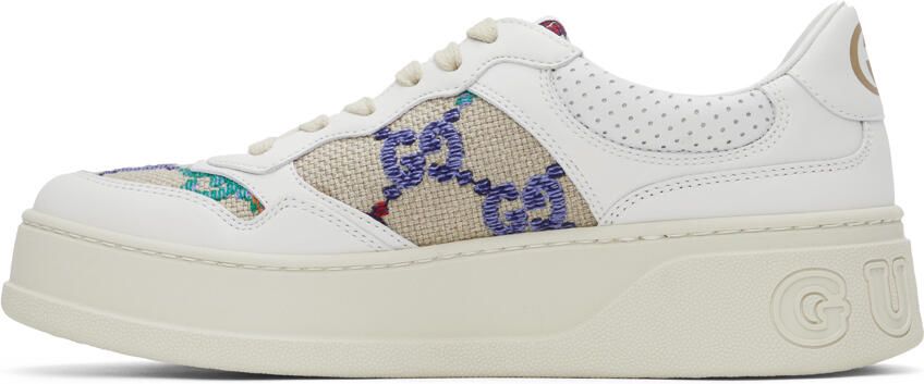 Gucci White & Beige GG Sneakers - Picture 3