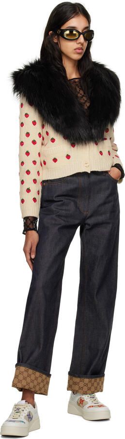 Gucci White & Beige GG Sneakers - Picture 4