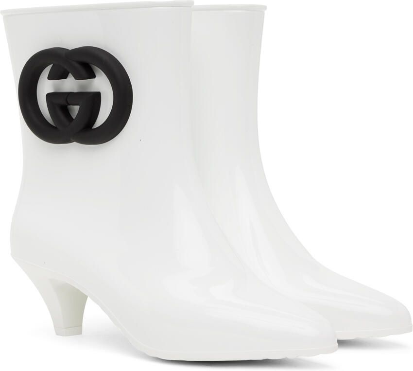 Gucci White Interlocking G Boots