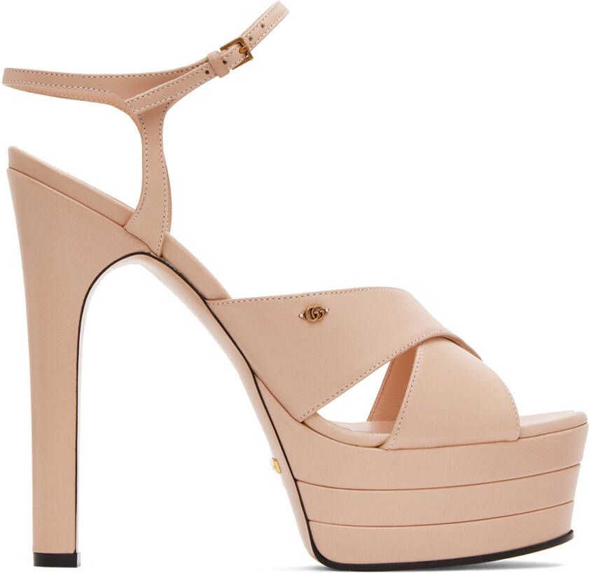 Gucci Pink Platform Heeled Sandals