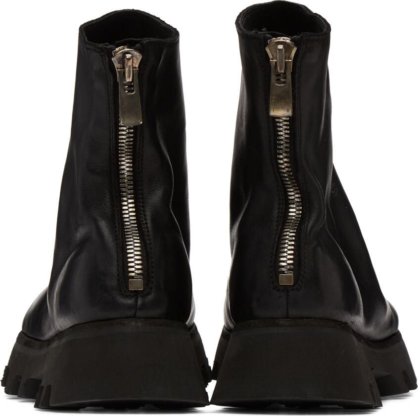 Guidi Black Leather Ankle Boot