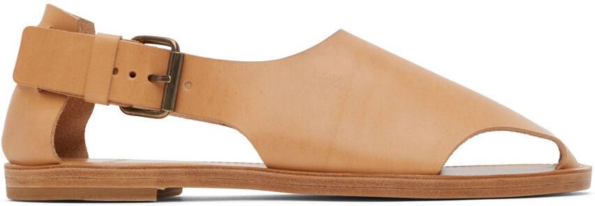 Hed Mayner Beige Leather Cut-Out Sandals