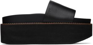 Hugo Black Faux-Leather Platform Sandals