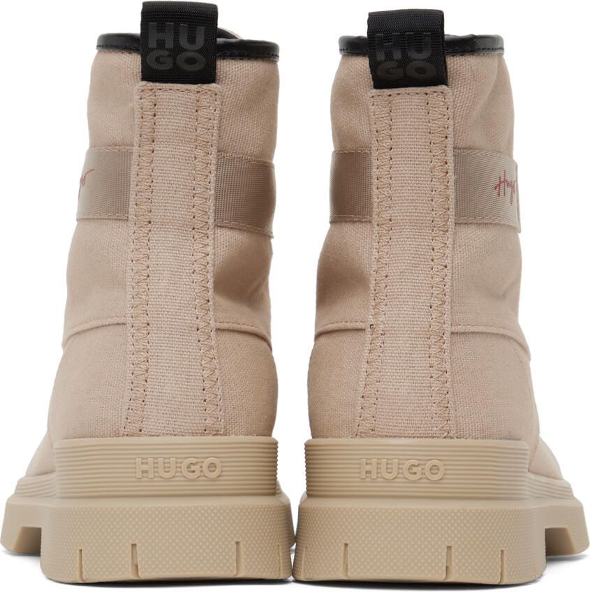 Hugo Beige Handwritten Boots