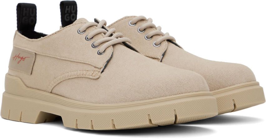Hugo Beige Printed Derbys - Picture 2