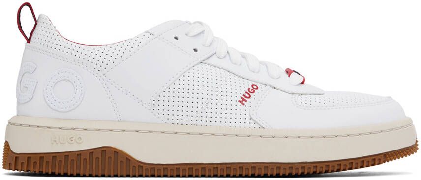 Hugo White Perforated Sneakers