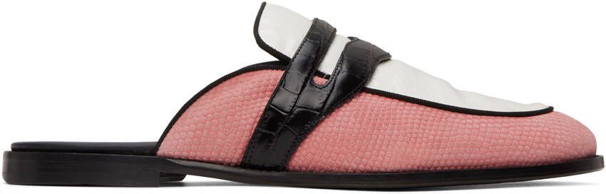 Human Recreational Services Pink & White Palazzo Mules