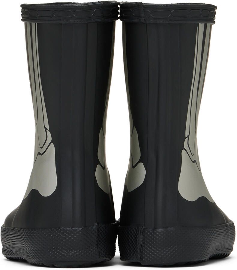 Hunter Kids Black Skeleton First Classic Little Kids Rain Boots