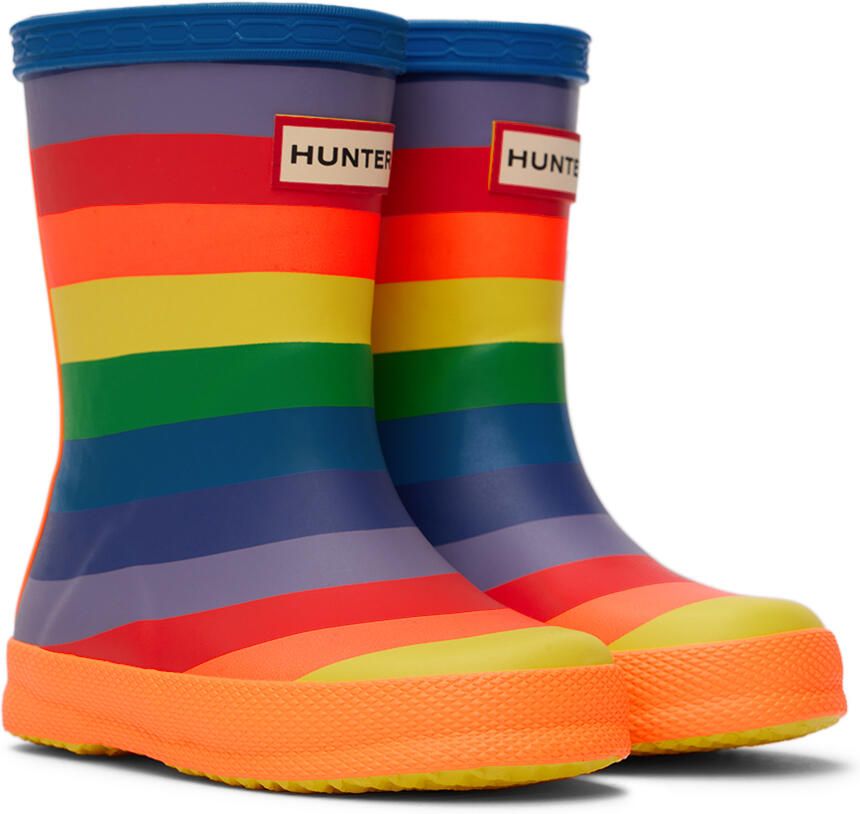 Hunter Kids Multicolor First Classic Rainbow Little Kids Rain Boots