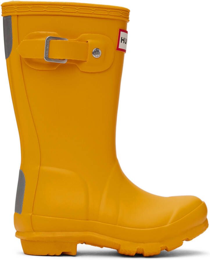 Hunter Kids Yellow Original Big Kids Rain Boots