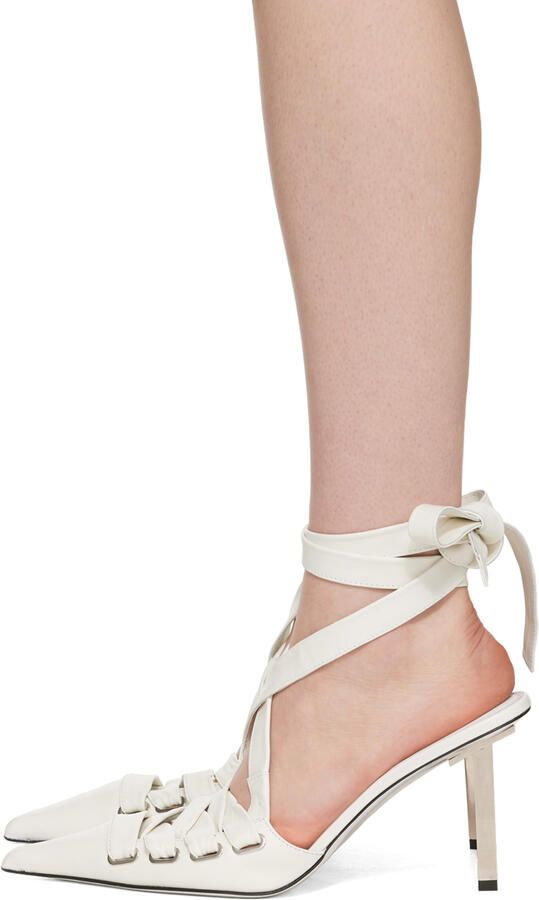 Ioannes White Rococo Tie Heels - Picture 3